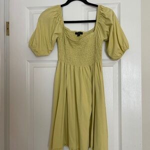 J Crew size XXS (fits like small and stretch) cottage core dress lime green